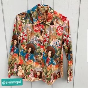Vintage Multicolor Graphic Blouse